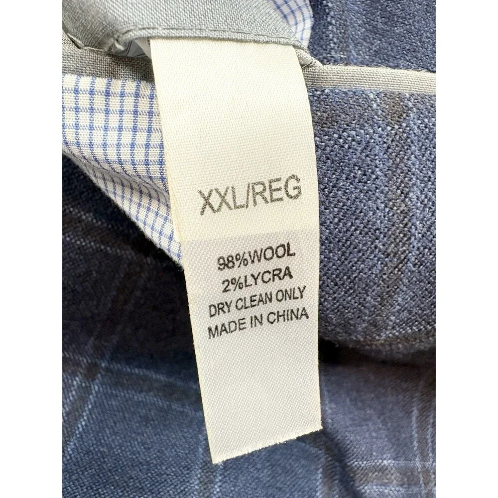 Peter Millar Sport Coat Soft Blazer Lightweight Blue Plaid XXL Wool Unstructured
